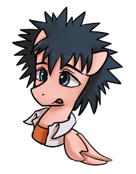 Size: 1065x1356 | Tagged: safe, artist:brella, pony, a certain magical index, anime, kamijou touma, ponified, simple background, solo, transparent background