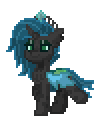 Size: 200x244 | Tagged: safe, queen chrysalis, changeling, changeling queen, pony, pony town, g4, animated, female, gif, pixel art, simple background, solo, transparent background, walk cycle, walking