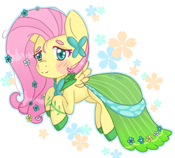 Size: 786x712 | Tagged: safe, artist:derpyvr, fluttershy, pegasus, pony, g4, blush sticker, blushing, clothes, cute, dress, female, gala dress, mare, shyabetes, simple background, solo, transparent background