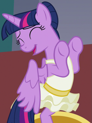 Size: 529x707 | Tagged: safe, screencap, twilight sparkle, alicorn, pony, a royal problem, g4, season 7, adorkable, ballerina, bipedal, clothes, cropped, cute, dork, eyes closed, female, mare, open mouth, smiling, solo, tutu, twiabetes, twilarina, twilight sparkle (alicorn)