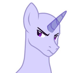 Size: 894x894 | Tagged: safe, artist:moonfluffysnow, pony, g4, bald, base, free to use, frown, horn, male, ms paint, ms paint friendly, simple background, solo, stallion, transparent background, transparent horn