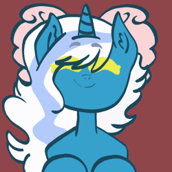 Size: 1200x1200 | Tagged: safe, artist:nervous-adopts, oc, oc only, oc:fleurbelle, alicorn, pony, alicorn oc, animated, blinking, bow, cute, female, gif, hair bow, heart, horn, mare, solo, wings, yellow eyes