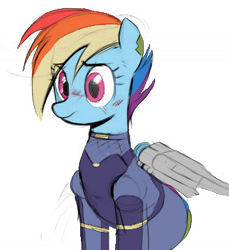 Size: 300x327 | Tagged: safe, artist:_ton618_, color edit, edit, rainbow dash, pegasus, pony, g4, alternate timeline, colored, crystal war timeline