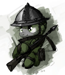 Size: 728x836 | Tagged: safe, artist:uteuk, pony, armor, crossbow, cute, female, helmet, mare, mount and blade, solo, weapon