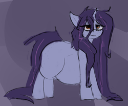 Size: 1200x994 | Tagged: safe, artist:sleepyhoers, oc, oc only, pony, unicorn, belly, long mane, solo