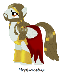 Size: 472x556 | Tagged: safe, artist:harmonicdreemur1308, oc, pegasus, pony, base used, beard, clothes, dress, facial hair, greek mythology, hephaestus, pegasus oc, ponified, simple background, solo, white background