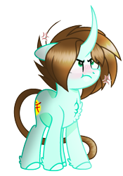 Size: 879x1259 | Tagged: safe, artist:harmonicdreemur1308, oc, oc only, pony, unicorn, angry, base used, chest fluff, colt, cross-popping veins, emanata, foal, horn, male, simple background, solo, transparent background, unicorn oc