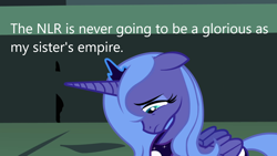 Size: 1280x720 | Tagged: safe, edit, edited screencap, screencap, princess luna, alicorn, pony, derpibooru, friendship is magic, g4, caption, dialogue, image macro, lies, meta, new lunar republic, s1 luna, solo, text