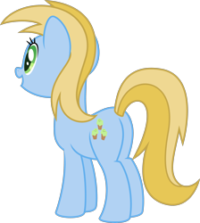 Size: 3000x3355 | Tagged: safe, artist:sollace, derpibooru exclusive, buttercream, earth pony, pony, friendship is magic, g4, my little pony: friendship is magic, .svg available, background pony, butt, cute, facing away, female, high res, mare, plot, solo, vector