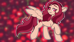 Size: 1920x1080 | Tagged: safe, artist:koapony, oc, oc only, oc:crimm harmony, pegasus, pony, eye clipping through hair, looking at you, raised eyebrows, solo, spread wings, wings