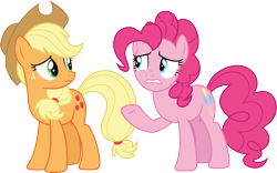 Size: 4803x3000 | Tagged: safe, artist:cloudy glow, applejack, pinkie pie, earth pony, pony, g4, my little pony: friendship is magic, the beginning of the end, .ai available, duo, duo female, female, freckles, mare, simple background, transparent background, vector