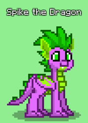 Size: 600x840 | Tagged: safe, spike, dragon, pony, pony town, g4, green background, simple background, solo