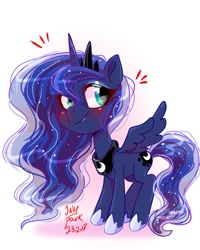 Size: 1080x1350 | Tagged: safe, artist:jully-park, princess luna, alicorn, pony, g4, digital art, female, full body, mare, simple background, solo, white background