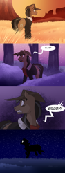 Size: 1280x3416 | Tagged: safe, artist:lolepopenon, oc, oc:oliver, pony, ask billie the kid, comic, hat, male, scenery, stallion