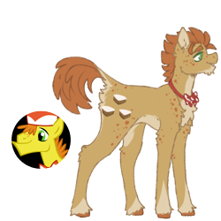 Size: 500x500 | Tagged: safe, artist:kazmuun, carrot cake, earth pony, pony, series:kazmuun's drawing every pony, g4, alternate design, bowtie, butt fluff, butt freckles, chest fluff, chin fluff, coat markings, colored eyelashes, colored hooves, colored pinnae, concave belly, ear freckles, freckles, green eyelashes, hooves, leg freckles, male, missing accessory, neck freckles, necktie, no pupils, pale belly, redesign, shoulder fluff, simple background, socks (coat markings), solo, stallion, transparent background