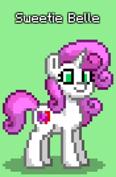 Size: 528x804 | Tagged: safe, sweetie belle, pony, unicorn, pony town, g4, green background, simple background, solo