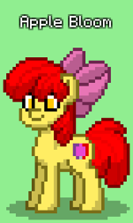 Size: 504x840 | Tagged: safe, apple bloom, earth pony, pony, pony town, g4, bow, green background, simple background, solo