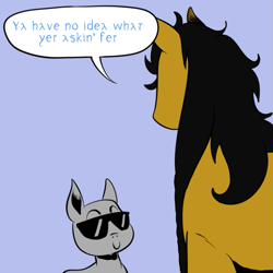 Size: 659x659 | Tagged: safe, artist:darkhestur, pony, anon pony, duo, od:dark, simple background, speech bubble