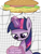 Size: 1536x2048 | Tagged: safe, artist:omelettepony, twilight sparkle, pony, unicorn, g4, book, burger, female, food, glowing, glowing horn, hay burger, horn, looking at something, magic, magic aura, mare, ponybooru import, reading, simple background, smiling, solo, telekinesis, thinking, twilight burgkle, unicorn twilight