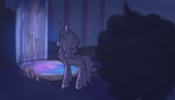 Size: 1191x688 | Tagged: safe, anonymous artist, misty brightdawn, opaline arcana, alicorn, pony, unicorn, series:misty pov, g5, spoiler:g5, female, mare, random character saves misty in the comments, sad, shadow