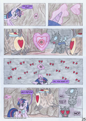 Size: 1600x2259 | Tagged: safe, artist:thunderelemental, twilight sparkle, changeling, pony, unicorn, comic:swarm rising, g4, comic, heart, heart eyes, magic, monster, speech bubble, wingding eyes