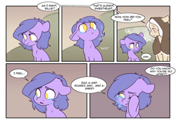 Size: 1280x905 | Tagged: safe, artist:lolepopenon, oc, oc:billie, oc:needlework, earth pony, pony, ask billie the kid, comic, crying, duo, floppy ears, pouting