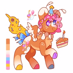 Size: 2500x2500 | Tagged: safe, artist:cocopudu, oc, oc only, pegasus, pony, cake, cloven hooves, food, high res, simple background, solo, white background