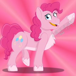 Size: 1280x1280 | Tagged: safe, artist:plusushii, pinkie pie, earth pony, pony, g4, signature, solo