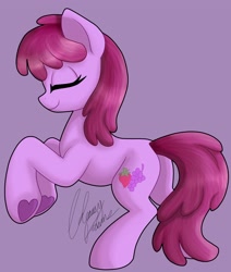 Size: 2910x3434 | Tagged: safe, artist:gleamydreams, berry punch, berryshine, earth pony, pony, g4, female, high res, mare, purple background, simple background, solo