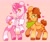 Size: 2048x1731 | Tagged: safe, artist:cocopudu, oc, oc only, pegasus, pony, unicorn, cloven hooves, duo, pink background, simple background