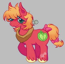 Size: 695x681 | Tagged: safe, artist:hopefulbiscuitz, big macintosh, earth pony, pony, g4, female, gray background, mare, simple background, solo, trans big macintosh, transgender