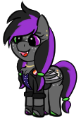 Size: 115x169 | Tagged: safe, artist:gray star, part of a set, oc, oc:candlelight sonata, bat pony, pony, clothes, fangs, female, freckles, gloves, gray's tiny pony set, jacket, mare, simple background, transparent background