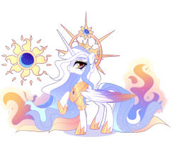 Size: 2500x2000 | Tagged: safe, artist:elementbases, artist:just-silvushka, oc, oc only, alicorn, pony, base used, chestplate, closed mouth, colored wings, concave belly, crown, ethereal hair, ethereal mane, ethereal tail, eyeshadow, female, folded wings, fusion, fusion:daybreaker, fusion:lunabreaker, fusion:princess luna, gradient wings, halo, high res, hoof shoes, horn, jewelry, long horn, looking at you, makeup, mare, princess shoes, raised hoof, regalia, simple background, slender, slit pupils, smiling, solo, sparkly mane, sparkly tail, standing, tail, thin, transparent background, wings