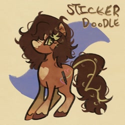 Size: 1288x1290 | Tagged: safe, artist:rennynation, oc, oc only, oc:sticker doodle, earth pony, pony, earth pony oc, female