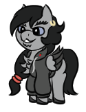 Size: 125x163 | Tagged: safe, artist:gray star, part of a set, oc, oc:nightingale, pegasus, pony, chest fluff, clothes, ear piercing, gray's tiny pony set, hoodie, male, piercing, simple background, stallion, transparent background