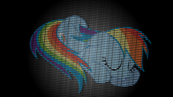 Size: 1920x1080 | Tagged: safe, artist:uxyd, rainbow dash, pegasus, pony, g4, female, mare, sleeping, solo, spotlight, text, wallpaper