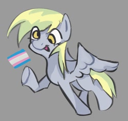 Size: 1053x1002 | Tagged: safe, artist:rennynation, derpy hooves, pegasus, pony, g4, female, gray background, pride, pride flag, simple background, solo, transgender pride flag