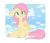 Size: 1400x1200 | Tagged: safe, artist:red_moonwolf, fluttershy, pegasus, pony, g4, blushing, cloud, colored eyebrows, cute, drawn from memory, ears back, female, floppy ears, frog (hoof), looking up, mare, no pupils, shyabetes, simple background, sitting, sky, solo, spread wings, transparent background, underhoof, watermark, wings