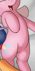 Size: 483x981 | Tagged: safe, artist:fearingfun, edit, pinkie pie, earth pony, pony, g4, belly, cropped, open mouth, pictures of bellies, solo focus