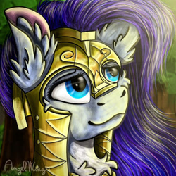 Size: 894x894 | Tagged: safe, artist:angelwingsmlpfim, rarity, pony, g4, armor, royal guard rarity, signature, solo