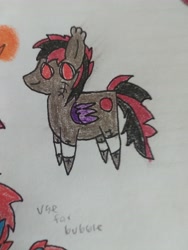 Size: 4608x3456 | Tagged: safe, artist:acid flask, oc, oc only, oc:blood moon, bat pony, pony, art dump, colored, female, looking at you, mare, paper, pointy ponies, scar, sketch, sketch dump, sketchbook, smiling, smiling at you, smirk, solo, traditional art