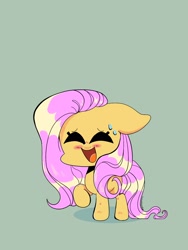 Size: 1536x2048 | Tagged: safe, artist:itssummerok, fluttershy, pegasus, pony, g4, chibi, female, simple background, solo