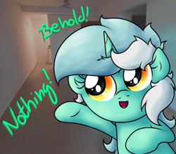 Size: 2222x1943 | Tagged: safe, artist:background basset, lyra heartstrings, pony, unicorn, g4, bust, dialogue, female, real life background, solo, text