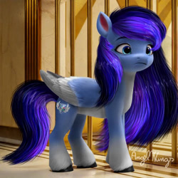 Size: 804x804 | Tagged: safe, artist:angelwingsmlpfim, edit, edited screencap, screencap, oc, oc only, pegasus, pony, g4, g5, my little pony: a new generation, coat markings, colored wings, colored wingtips, folded wings, frown, g4 to g5, generation leap, socks (coat markings), solo, standing, two toned wings, wings