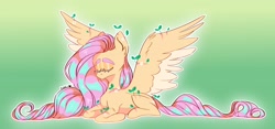 Size: 3000x1400 | Tagged: safe, artist:itssummerok, fluttershy, pegasus, pony, g4, female, solo