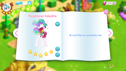 Size: 2208x1242 | Tagged: safe, gameloft, screencap, princess celestia, alicorn, pony, g4, my little pony: magic princess