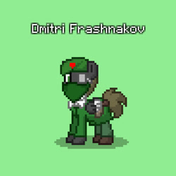 Size: 829x829 | Tagged: safe, oc, oc only, oc:dmitri frashnakov, pegasus, pony, bandana, beret, clothes, eyepatch, green background, gun, handgun, hat, holster, military uniform, pegasus oc, pistol, simple background, solo, soviet union, uniform, world war ii