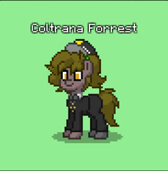 Size: 830x842 | Tagged: safe, oc, oc only, oc:coltrana forrest, earth pony, pony, american civil war, bowtie, cap, clothes, earth pony oc, green background, hat, simple background, solo