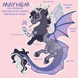 Size: 2048x2048 | Tagged: safe, artist:flitterjitters, oc, oc:mayhem, draconequus, draconequus oc, high res, kinsona