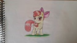 Size: 4128x2322 | Tagged: safe, artist:mrbojorquez7, apple bloom, earth pony, pony, g4, apple bloom's bow, bow, female, hair bow, solo, traditional art